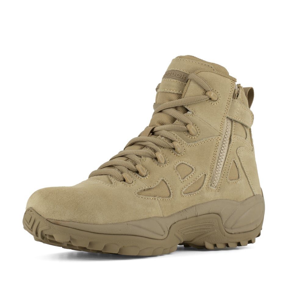 Reebok 6" Rapid Response Soft Toe Tactical Boot Desert Tan RB8695 Side Zipper Image 3