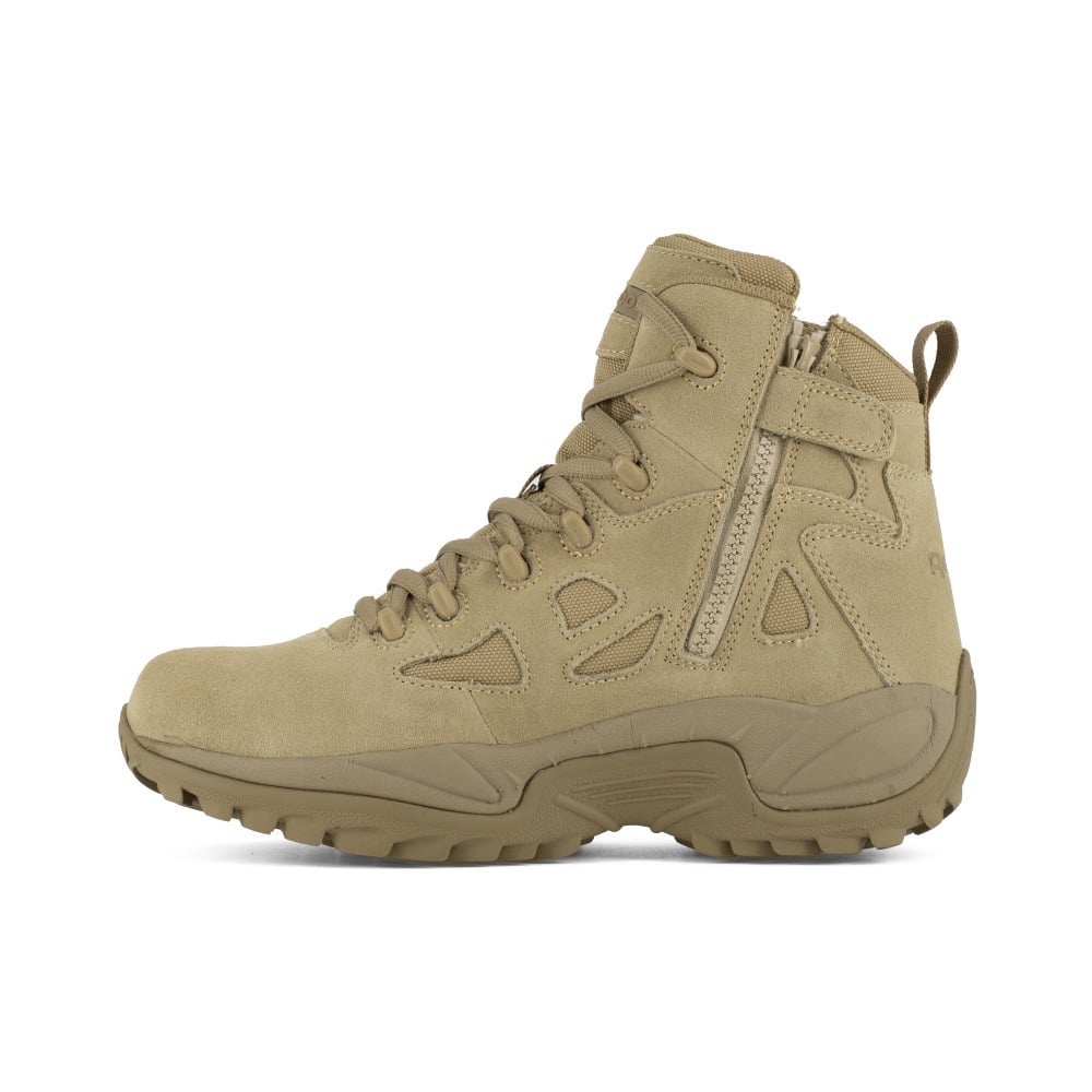 Reebok 6" Rapid Response Soft Toe Tactical Boot Desert Tan RB8695 Side Zipper Image 4