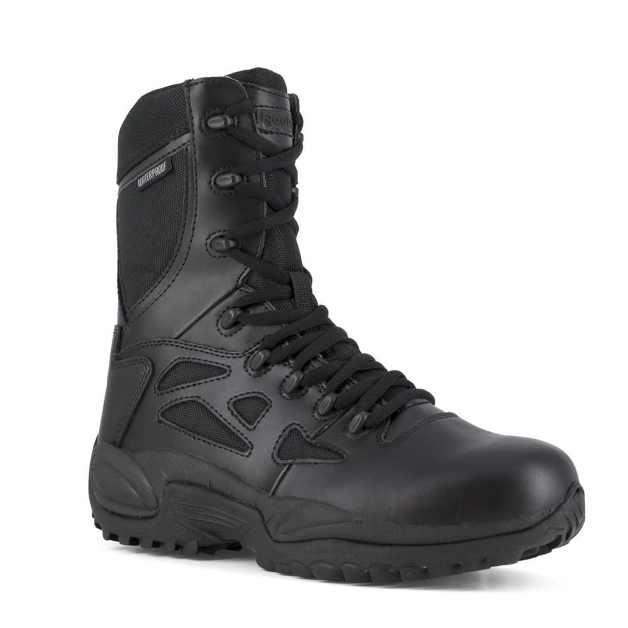 Reebok Womens 8" Waterproof Tactical Boot Black RB877 Soft Toe Side Zipper Image 1