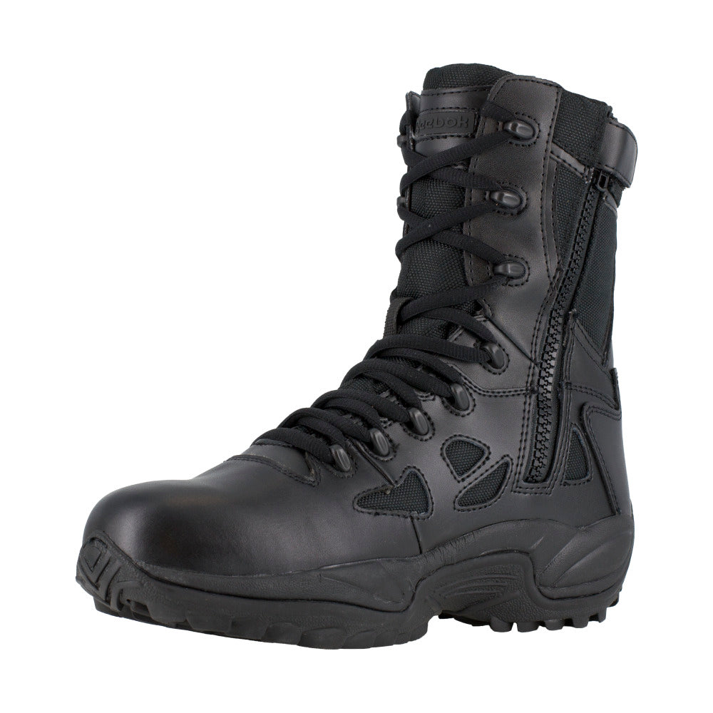 Reebok Womens 8" Waterproof Tactical Boot Black RB877 Soft Toe Side Zipper Image 3