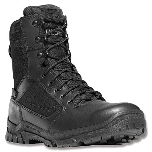 Danner Mens Lookout 8" Waterproof Work Boot Black Full Grain Leather Image 1