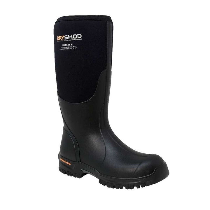 Dryshod Mens Mudcat High Farm Boot Black Orange MDC-MH-BK Waterproof Lightweight Image 3