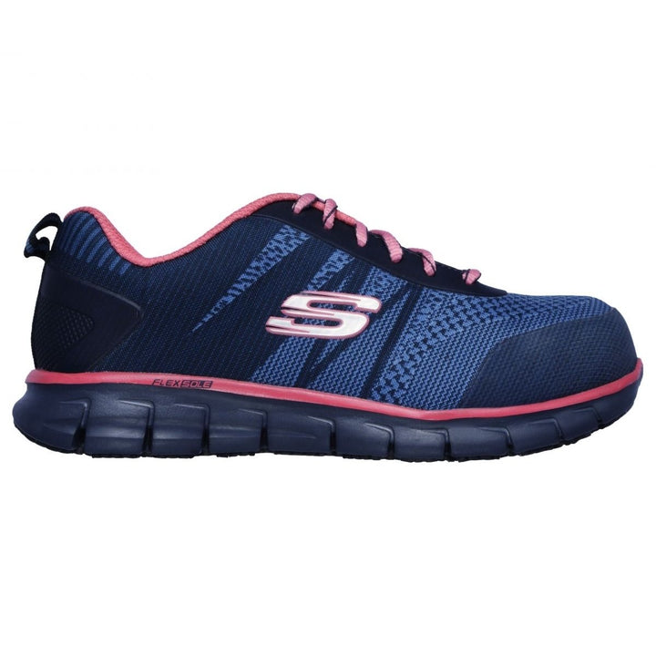 SKECHERS WORK Womens Sure Track - Saquenay Alloy Toe Work Shoe Navy/Pink - 77250-NVPK 9.5-M NAVY/PINK Image 1