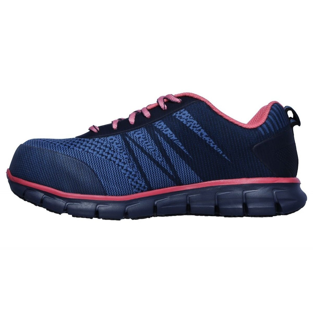 SKECHERS WORK Womens Sure Track - Saquenay Alloy Toe Work Shoe Navy/Pink - 77250-NVPK 9.5-M NAVY/PINK Image 3