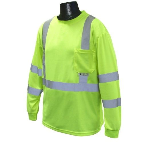 Radians ST21 Class 3 Max-Dri Moisture Wicking Mesh Long Sleeve Safety T-Shirt Hi/Vis Green Image 2