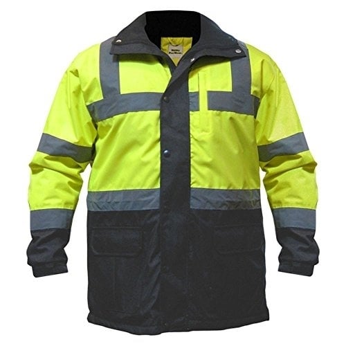 Utility Pro Hi-Vis Safety Jacket UHV1004 Yellow Green Quilted Contractor ANSI 2 Image 1