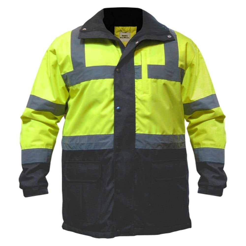 Utility Pro Hi-Vis Safety Jacket UHV1004 Yellow Green Quilted Contractor ANSI 2 Image 2