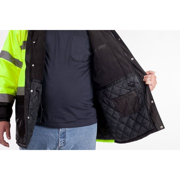 Utility Pro Hi-Vis Safety Jacket UHV1004 Yellow Green Quilted Contractor ANSI 2 Image 3