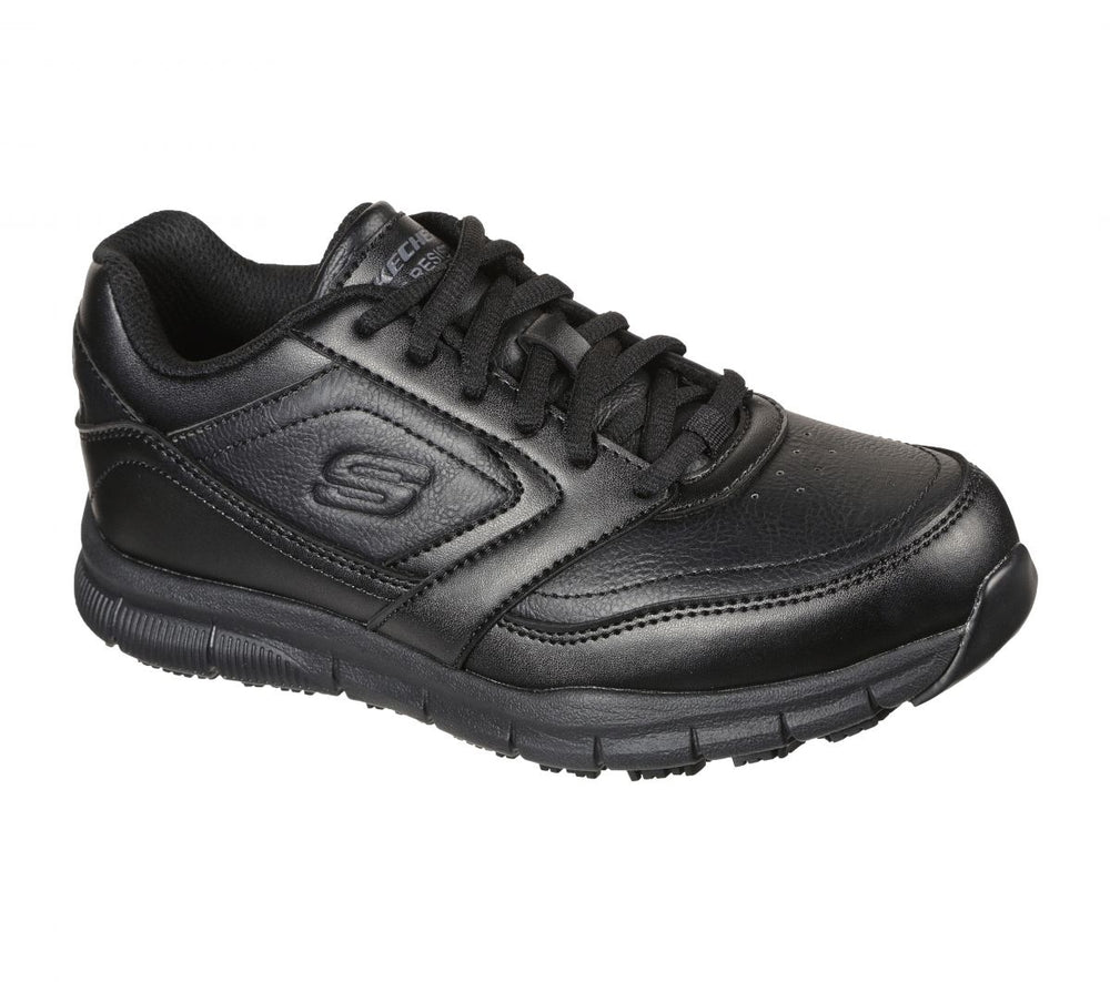 SKECHERS WORK Womens Relaxed Fit Nampa - Wyola SR Soft Toe Slip Resistant Work Shoe Black - 77235-BLK 9.5-M BLACK Image 2