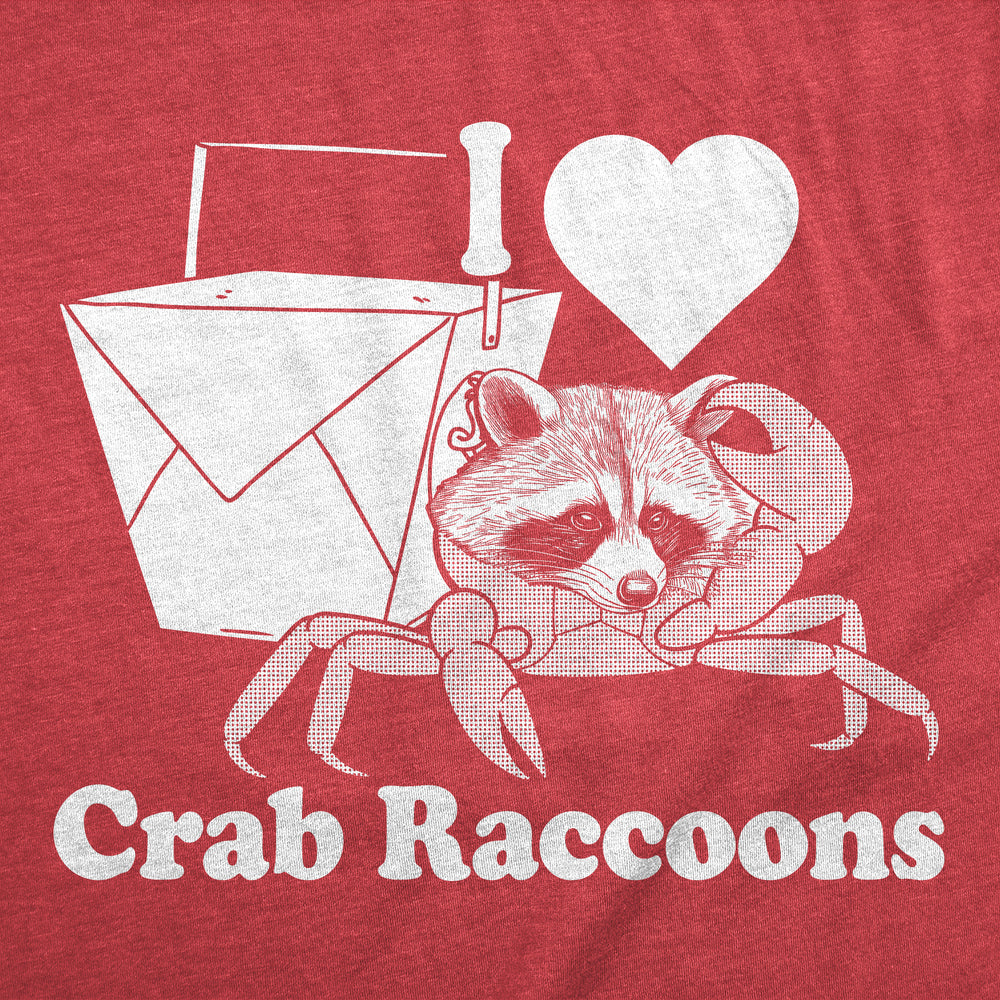 Womens Funny T Shirts I Heart Crab Raccoons Sarcastic Animal Novelty Tee For Ladies Image 2