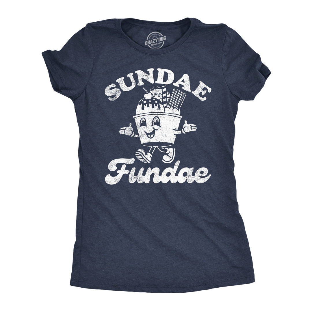 Womens Funny T Shirts Sundae Fundae Sarcastic Ice Cream Graphic Tee For Ladies Image 1