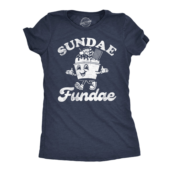 Womens Funny T Shirts Sundae Fundae Sarcastic Ice Cream Graphic Tee For Ladies Image 1