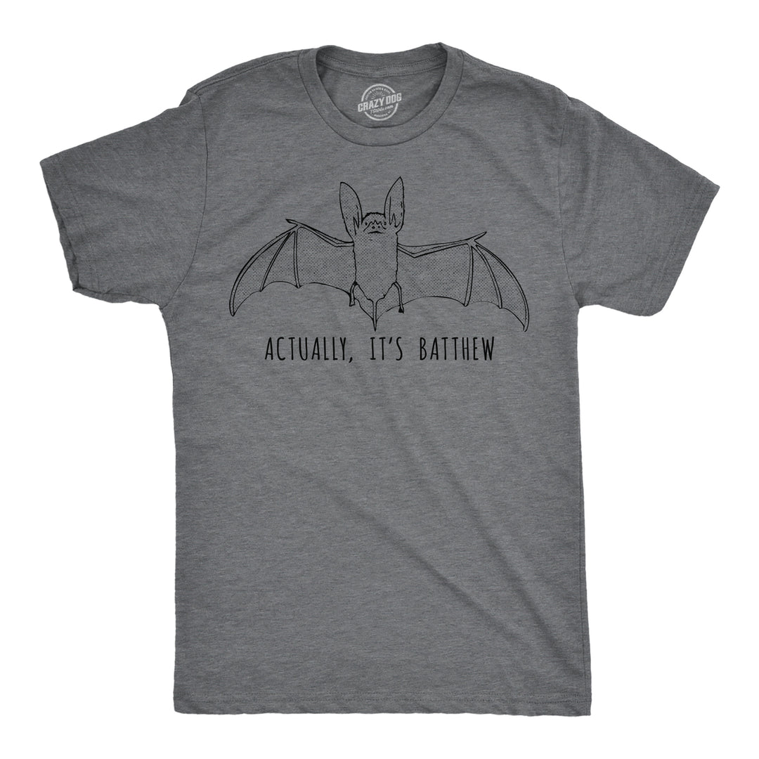 Mens Funny T Shirts Actually Its Batthew Sarcastic Bat Graphic Tee For Men Image 1