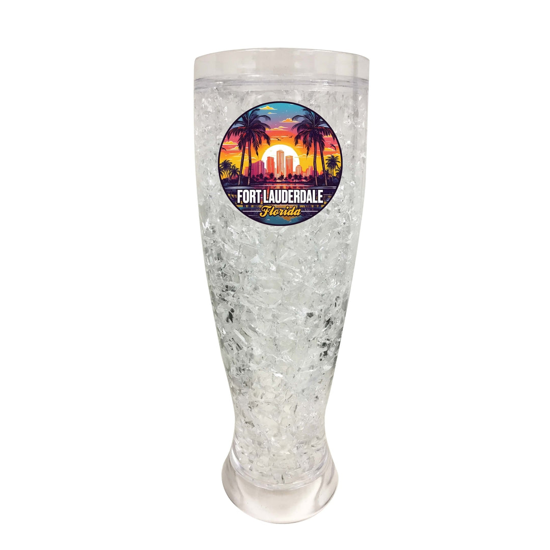 Fort Lauderdale Florida Design B Souvenir 16 oz Plastic Broken Glass Frosty Mug Image 1