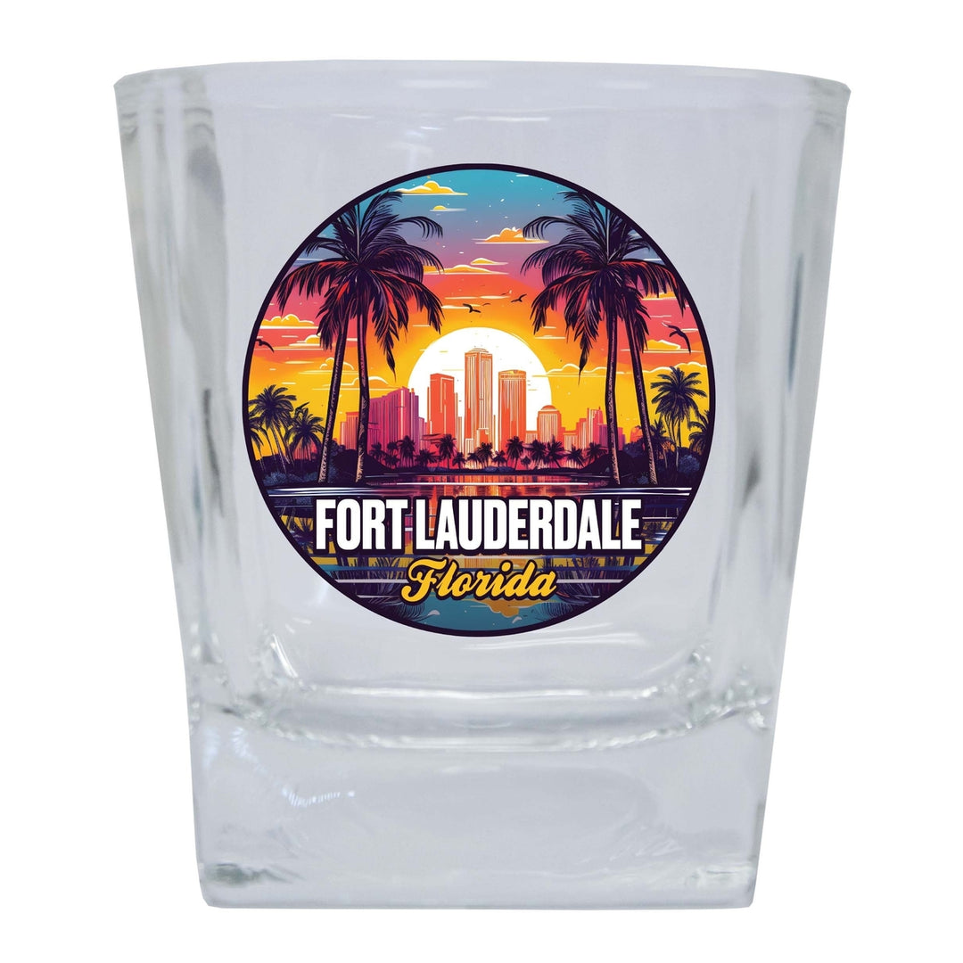 Fort Lauderdale Florida Design B Souvenir 10 oz Whiskey Glass Rocks Glass Image 1