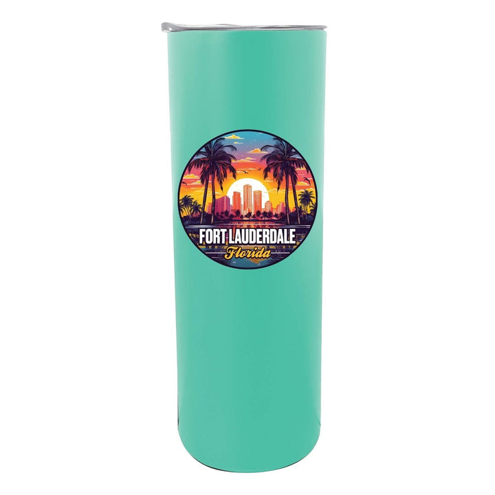 Fort Lauderdale Florida Design B Souvenir 20 oz Insulated Stainless Steel Skinny Tumbler Image 1