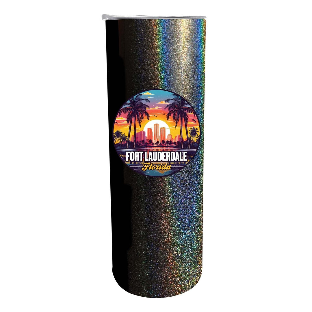 Fort Lauderdale Florida Design B Souvenir 20 oz Insulated Stainless Steel Skinny Tumbler Image 1