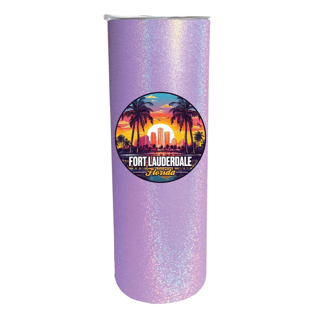 Fort Lauderdale Florida Design B Souvenir 20 oz Insulated Stainless Steel Skinny Tumbler Image 1