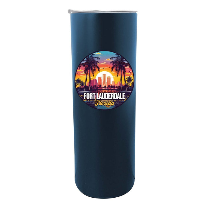 Fort Lauderdale Florida Design B Souvenir 20 oz Insulated Stainless Steel Skinny Tumbler Image 1