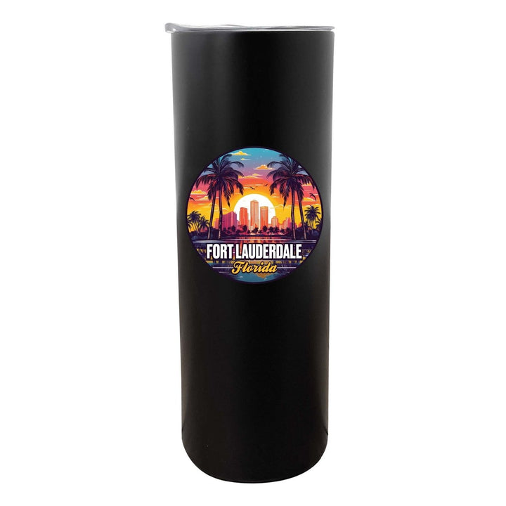 Fort Lauderdale Florida Design B Souvenir 20 oz Insulated Stainless Steel Skinny Tumbler Image 6