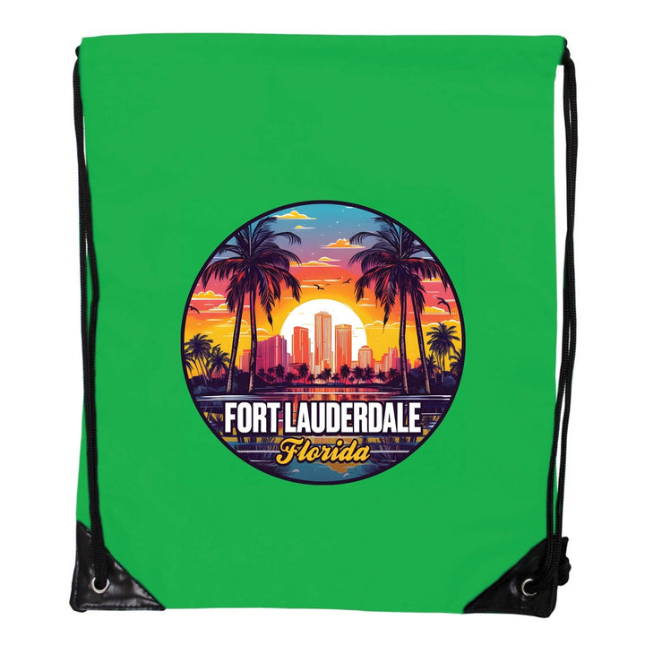 Fort Lauderdale Florida Design B Souvenir Cinch Bag with Drawstring Backpack Image 1