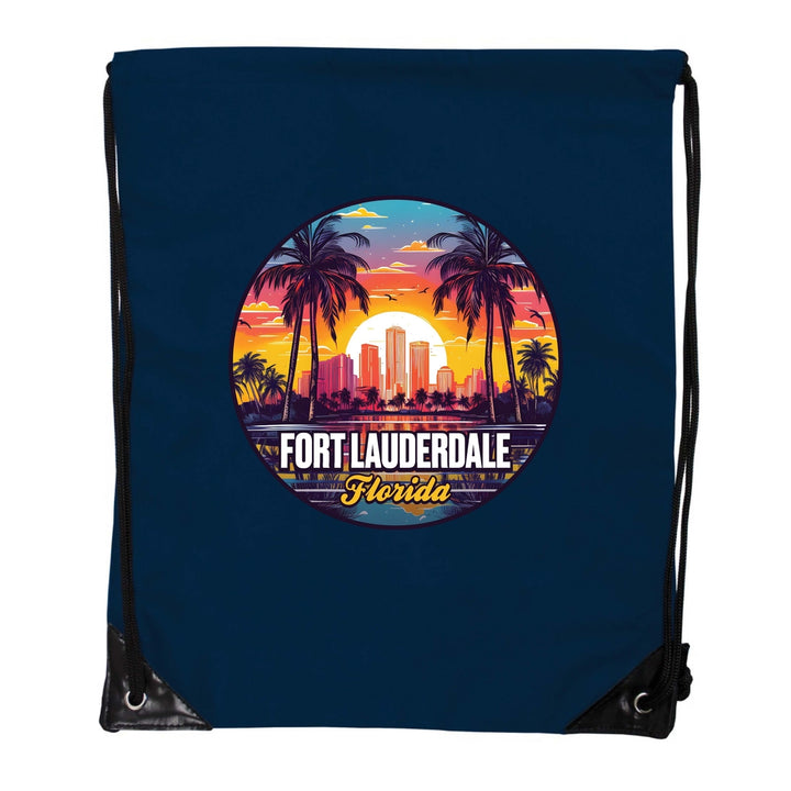 Fort Lauderdale Florida Design B Souvenir Cinch Bag with Drawstring Backpack Image 2