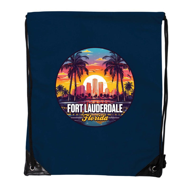 Fort Lauderdale Florida Design B Souvenir Cinch Bag with Drawstring Backpack Image 1