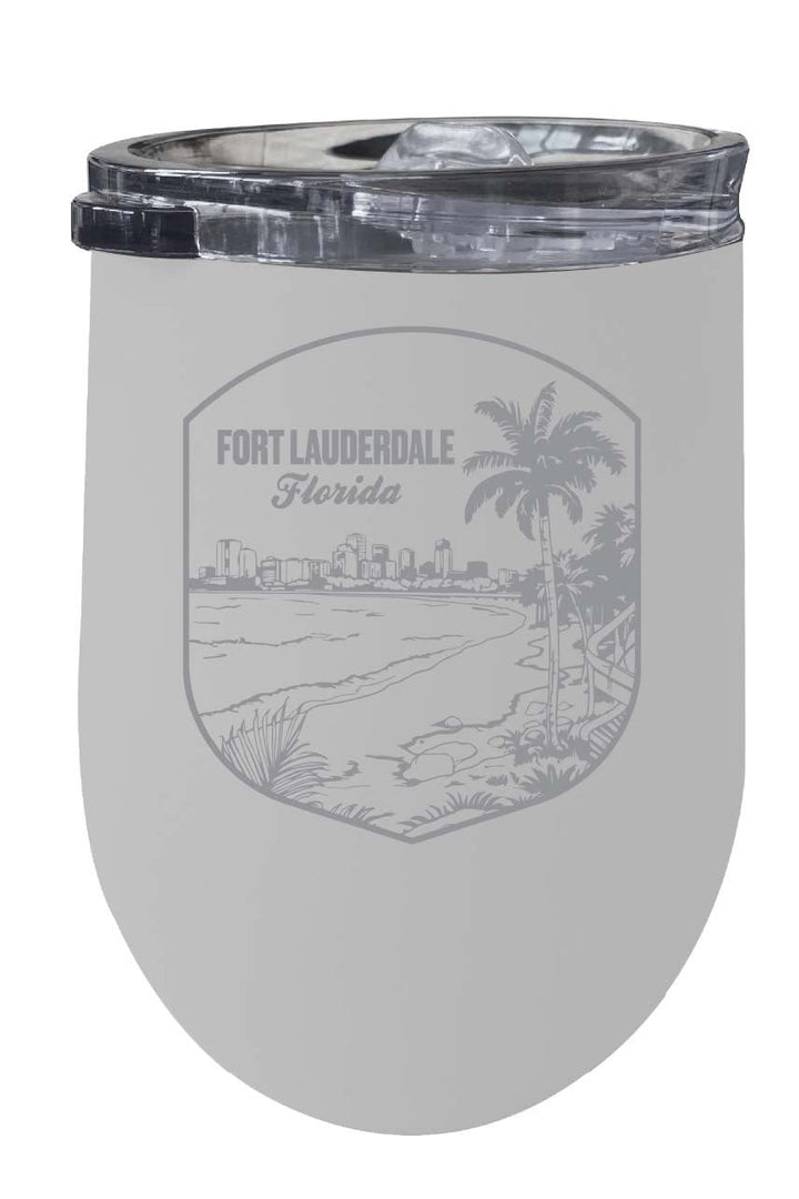 Fort Lauderdale Souvenir 12 oz Engraved Insulated Wine Stainless Steel Tumbler Image 4