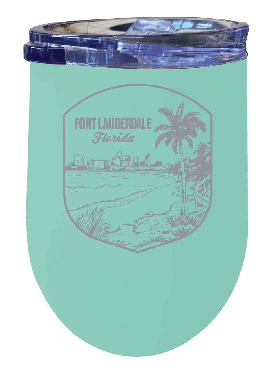 Fort Lauderdale Souvenir 12 oz Engraved Insulated Wine Stainless Steel Tumbler Image 6