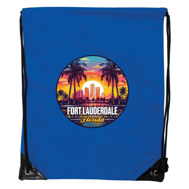 Fort Lauderdale Florida Design B Souvenir Cinch Bag with Drawstring Backpack Image 6