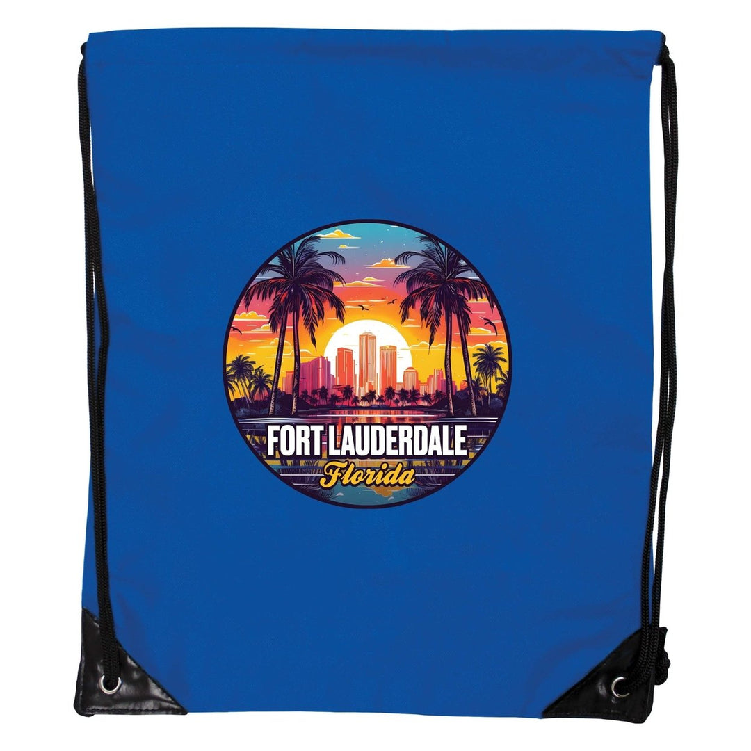 Fort Lauderdale Florida Design B Souvenir Cinch Bag with Drawstring Backpack Image 1