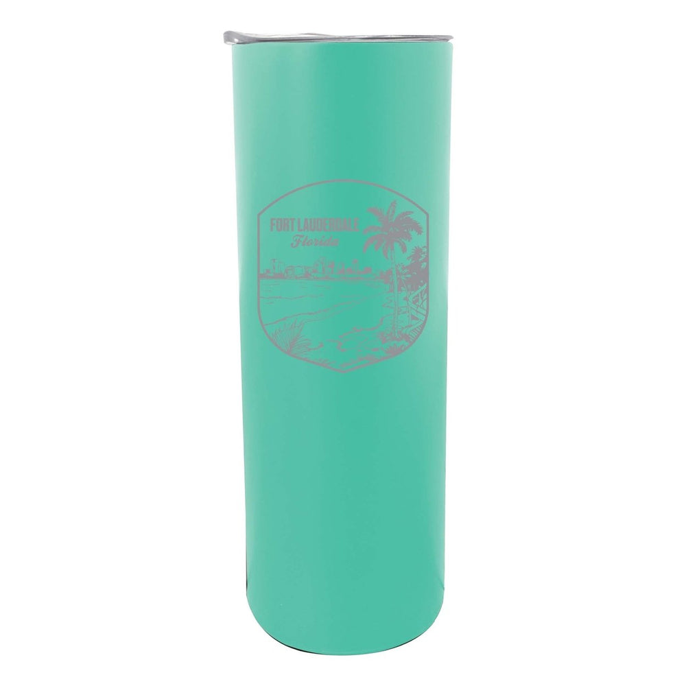 Fort Lauderdale Souvenir 20 oz Engraved Insulated Stainless Steel Skinny Tumbler Image 2