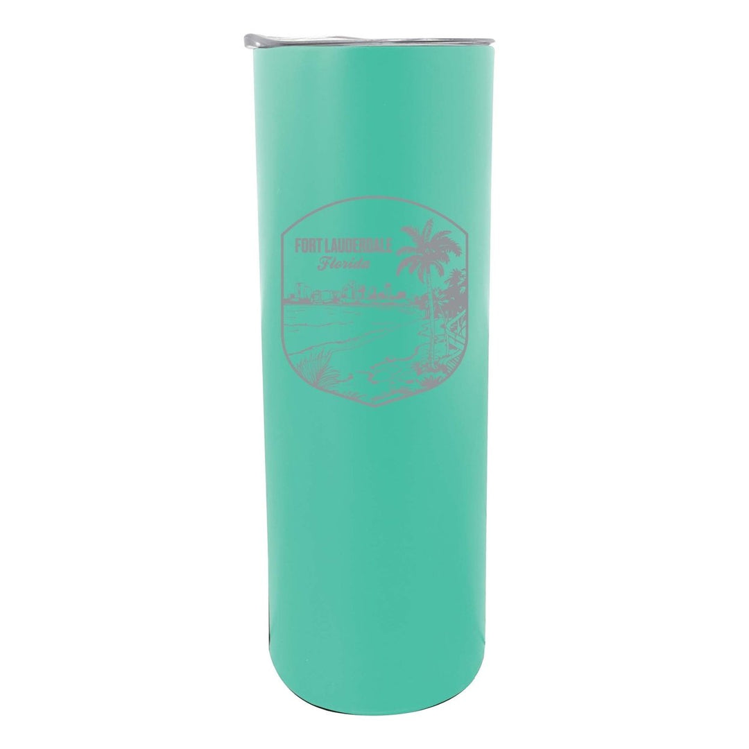 Fort Lauderdale Souvenir 20 oz Engraved Insulated Stainless Steel Skinny Tumbler Image 1