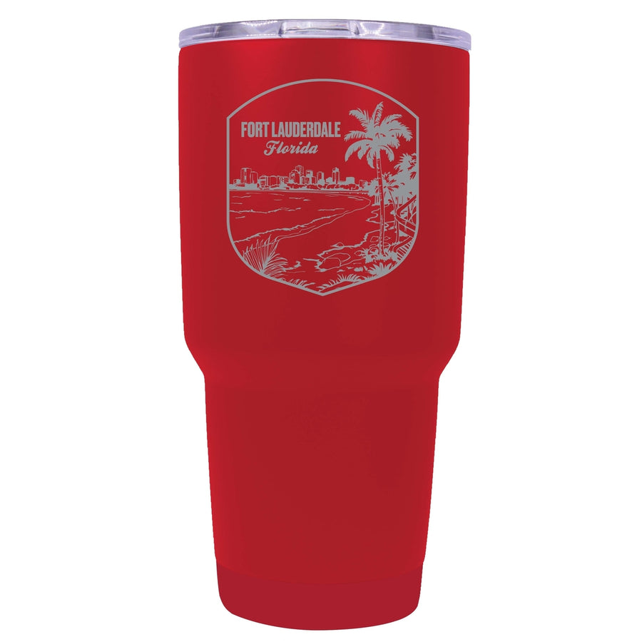 Fort Lauderdale Souvenir 24 oz Engraved Insulated Stainless Steel Tumbler Image 1