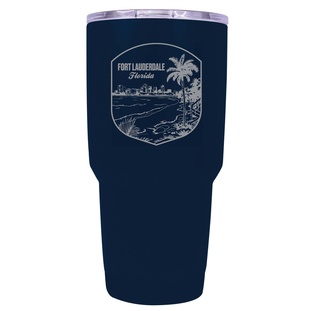 Fort Lauderdale Souvenir 24 oz Engraved Insulated Stainless Steel Tumbler Image 2