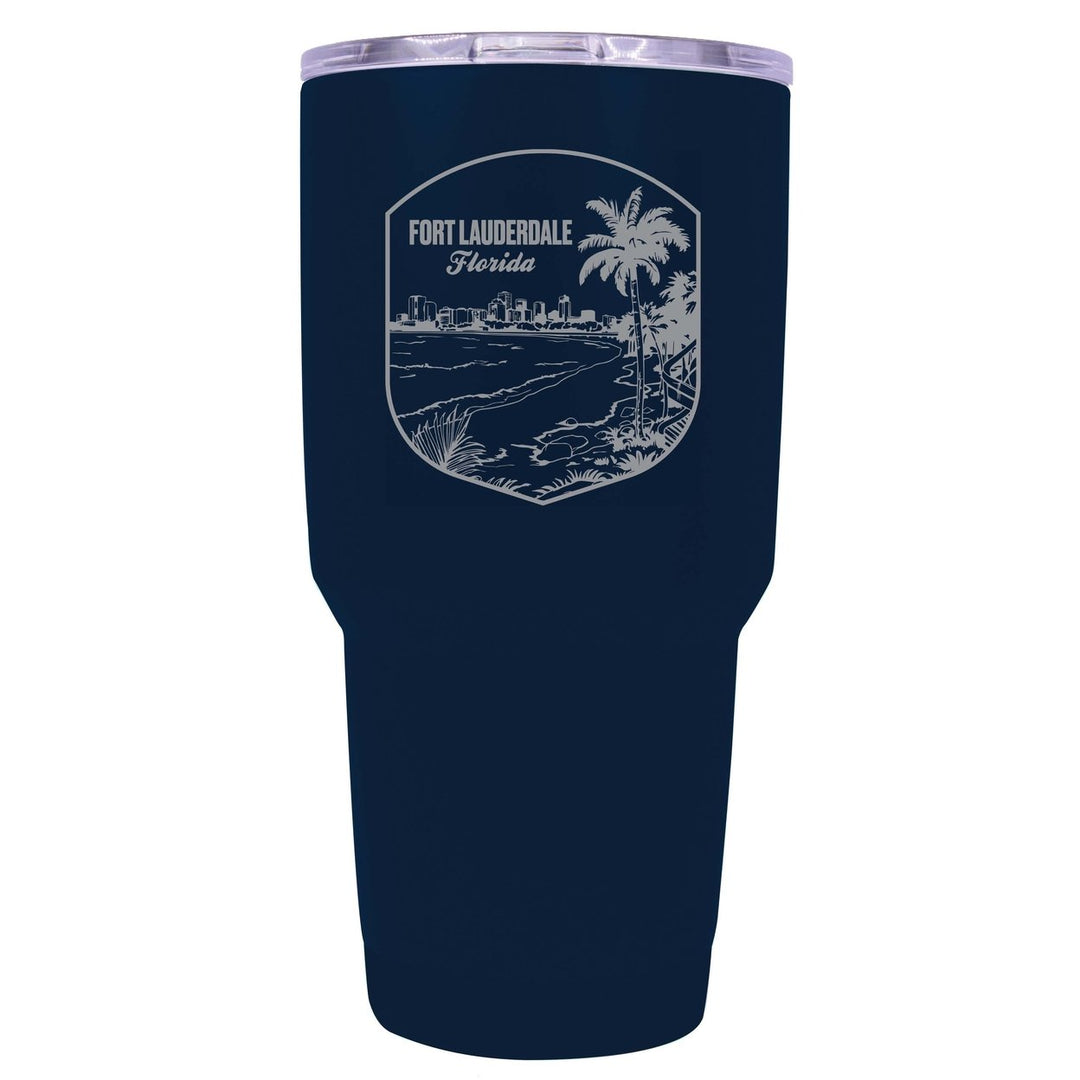 Fort Lauderdale Souvenir 24 oz Engraved Insulated Stainless Steel Tumbler Image 1