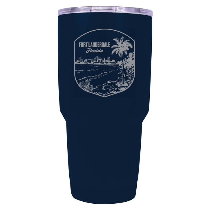 Fort Lauderdale Souvenir 24 oz Engraved Insulated Stainless Steel Tumbler Image 1