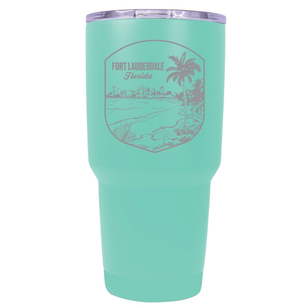 Fort Lauderdale Souvenir 24 oz Engraved Insulated Stainless Steel Tumbler Image 1