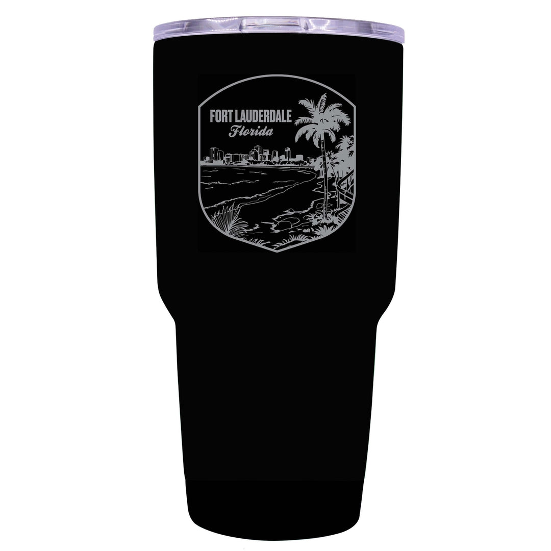 Fort Lauderdale Souvenir 24 oz Engraved Insulated Stainless Steel Tumbler Image 4