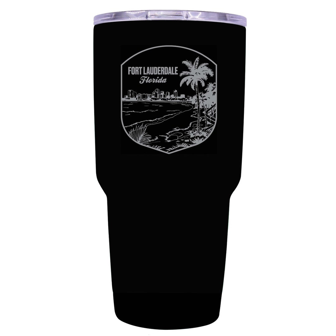 Fort Lauderdale Souvenir 24 oz Engraved Insulated Stainless Steel Tumbler Image 1