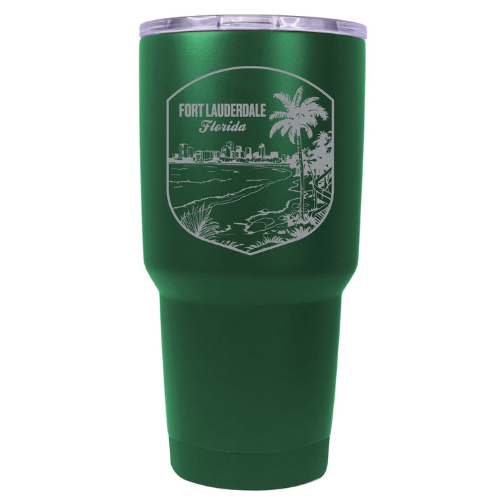 Fort Lauderdale Souvenir 24 oz Engraved Insulated Stainless Steel Tumbler Image 1