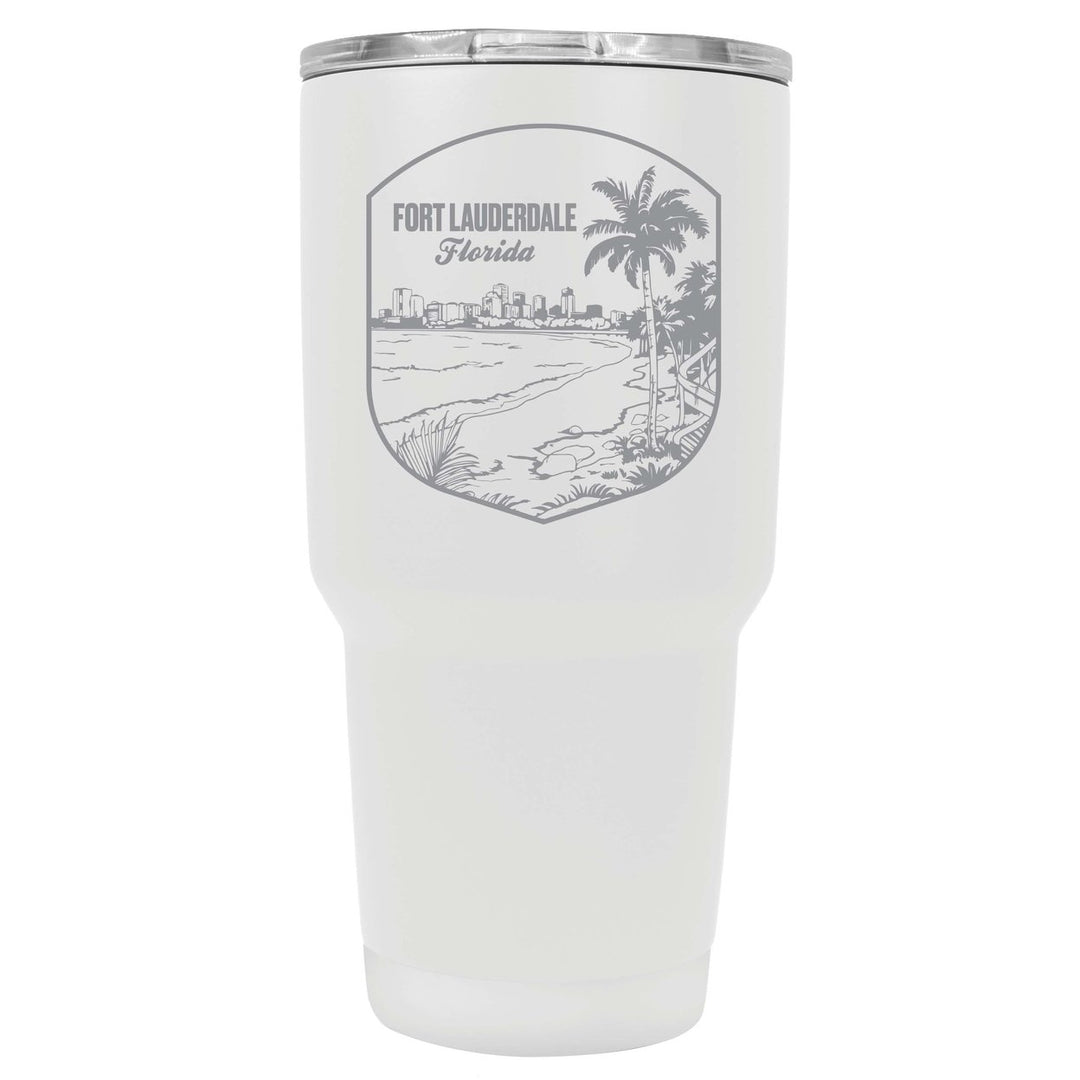 Fort Lauderdale Souvenir 24 oz Engraved Insulated Stainless Steel Tumbler Image 1