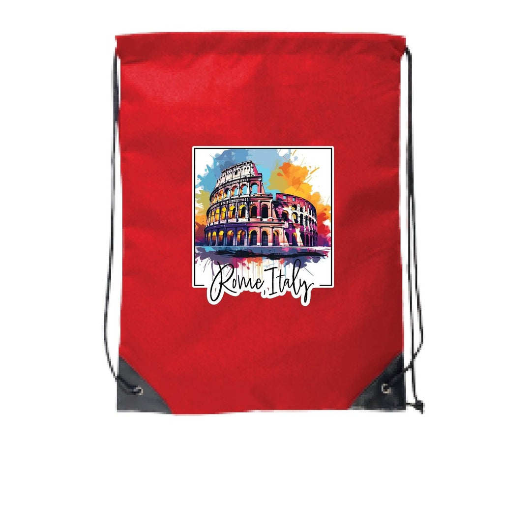 Rome Italy Design A Souvenir Cinch Bag with Drawstring Backpack Image 1