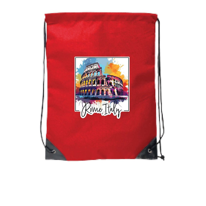 Rome Italy Design A Souvenir Cinch Bag with Drawstring Backpack Image 1