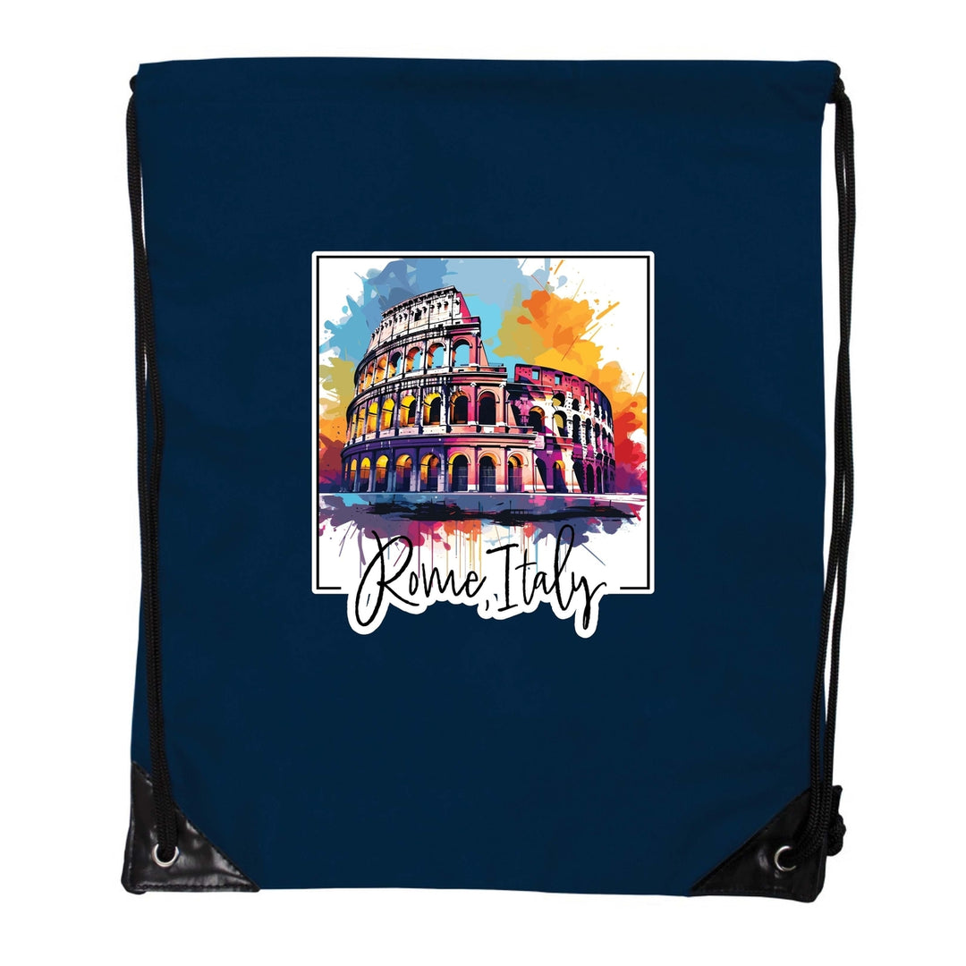 Rome Italy Design A Souvenir Cinch Bag with Drawstring Backpack Image 2