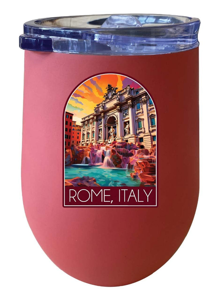 Rome Italy Design B Souvenir 12 oz Insulated Wine Stainless Steel Tumbler Image 1