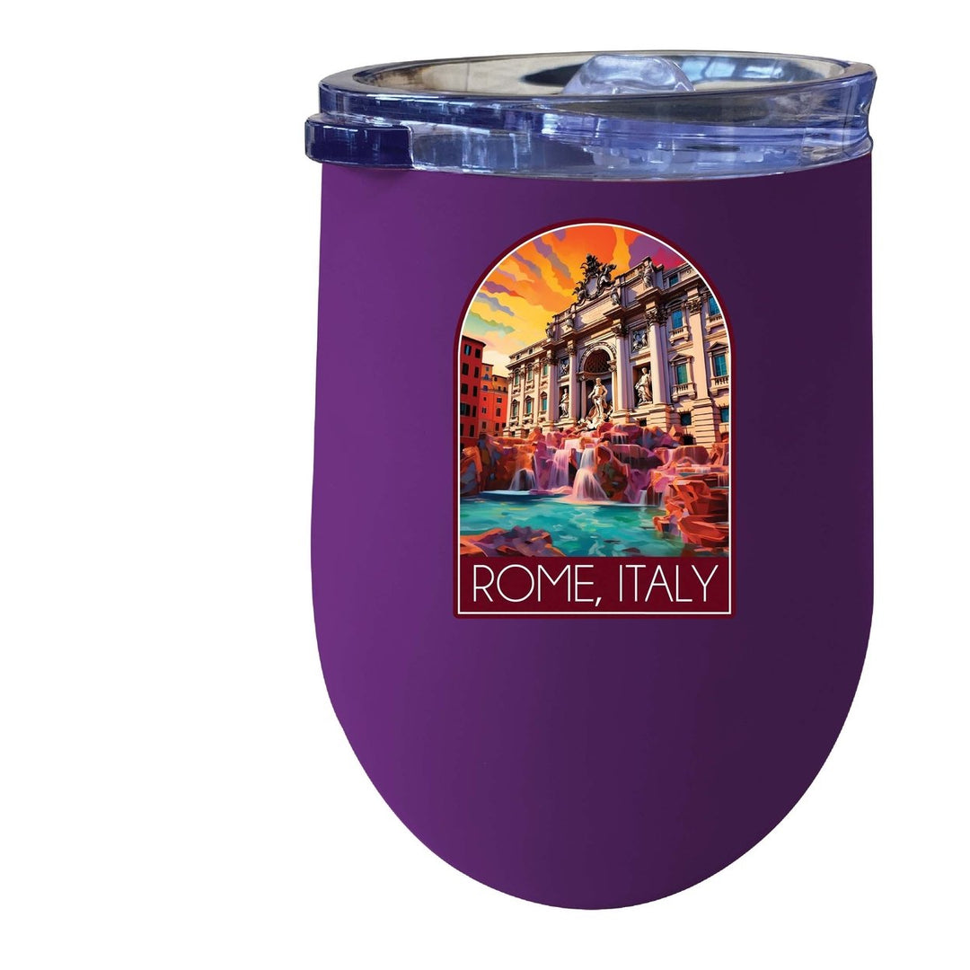 Rome Italy Design B Souvenir 12 oz Insulated Wine Stainless Steel Tumbler Image 1