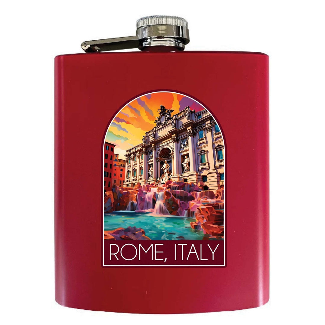 Rome Italy Design B Souvenir 7 oz Steel Flask Matte Finish Image 3