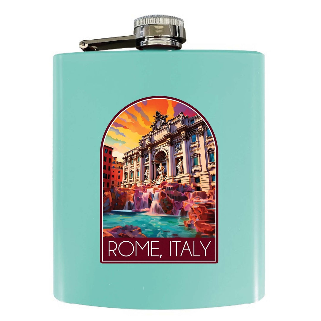 Rome Italy Design B Souvenir 7 oz Steel Flask Matte Finish Image 4