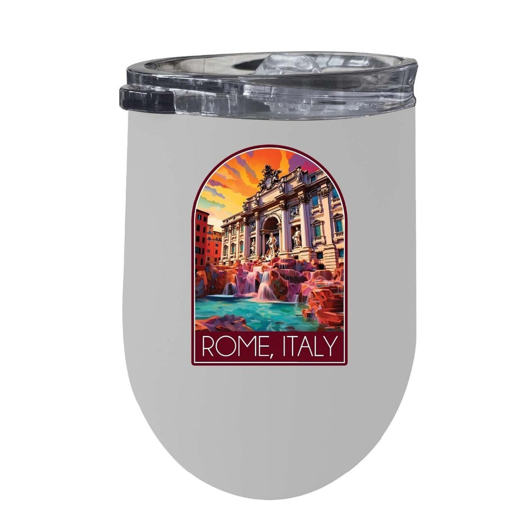 Rome Italy Design B Souvenir 12 oz Insulated Wine Stainless Steel Tumbler Image 8